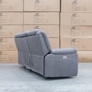 The Venus Three Seat Dual-Motor Electric Recliner Lounge - Ash available to purchase from Warehouse Furniture Clearance at our next sale event.
