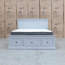 The Bexley Hardwood Queen Storage Bed - Dove Grey available to purchase from Warehouse Furniture Clearance at our next sale event.