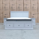 The Bexley Hardwood Queen Storage Bed - Dove Grey available to purchase from Warehouse Furniture Clearance at our next sale event.