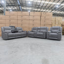 The Venus Three Seat Dual-Motor Electric Recliner Lounge - Ash available to purchase from Warehouse Furniture Clearance at our next sale event.