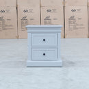 The Bexley 2 Drawer Hardwood Bedside - Dove Grey available to purchase from Warehouse Furniture Clearance at our next sale event.