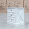 The Hampton 3 Drawer Bedside - X Side available to purchase from Warehouse Furniture Clearance at our next sale event.