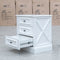 The Hampton 3 Drawer Bedside - X Side available to purchase from Warehouse Furniture Clearance at our next sale event.