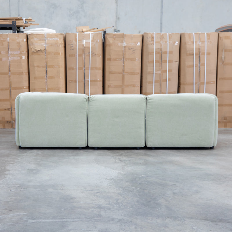 The Sienna Feather & Foam Modular Corner Lounge with Ottoman - Pistachio