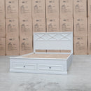 The Hampton Hardwood King Storage Bed available to purchase from Warehouse Furniture Clearance at our next sale event.