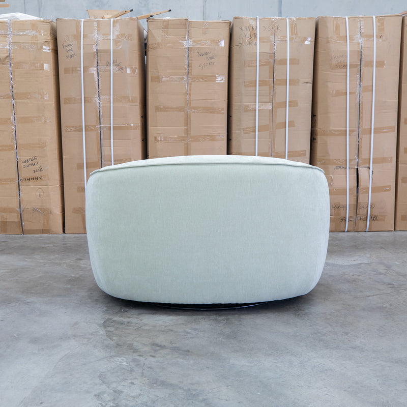 The Sienna Oversized Swivel Chair - Pistachio Veda - PREORDER Available After 17th Oct