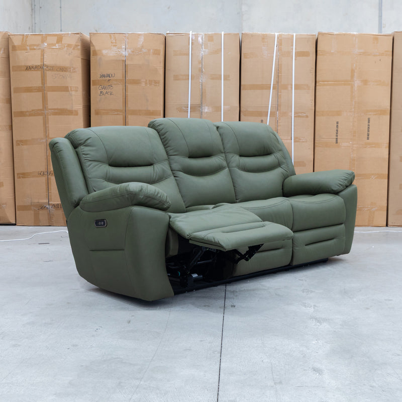 The Airlie Three Seat Electric Recliner Lounge - Moss