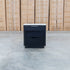 Province Three Drawer Bedside - Black & White Jazz Top