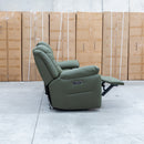 The Airlie Three Seat Electric Recliner Lounge - Moss available to purchase from Warehouse Furniture Clearance at our next sale event.