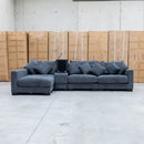 The Paige Reversible Chaise Lounge - Charcoal available to purchase from Warehouse Furniture Clearance at our next sale event.