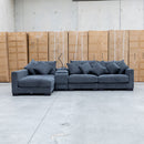 The Paige Reversible Chaise Lounge - Charcoal available to purchase from Warehouse Furniture Clearance at our next sale event.