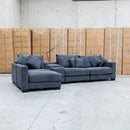 The Paige Reversible Chaise Lounge - Charcoal available to purchase from Warehouse Furniture Clearance at our next sale event.