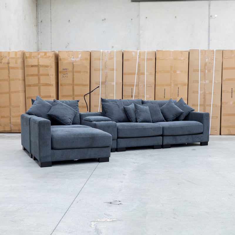 The Paige Reversible Chaise Lounge - Charcoal