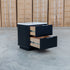 Province Two Drawer Bedside - Black & White Jazz Top