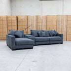 The Paige Reversible Chaise Lounge - Charcoal available to purchase from Warehouse Furniture Clearance at our next sale event.