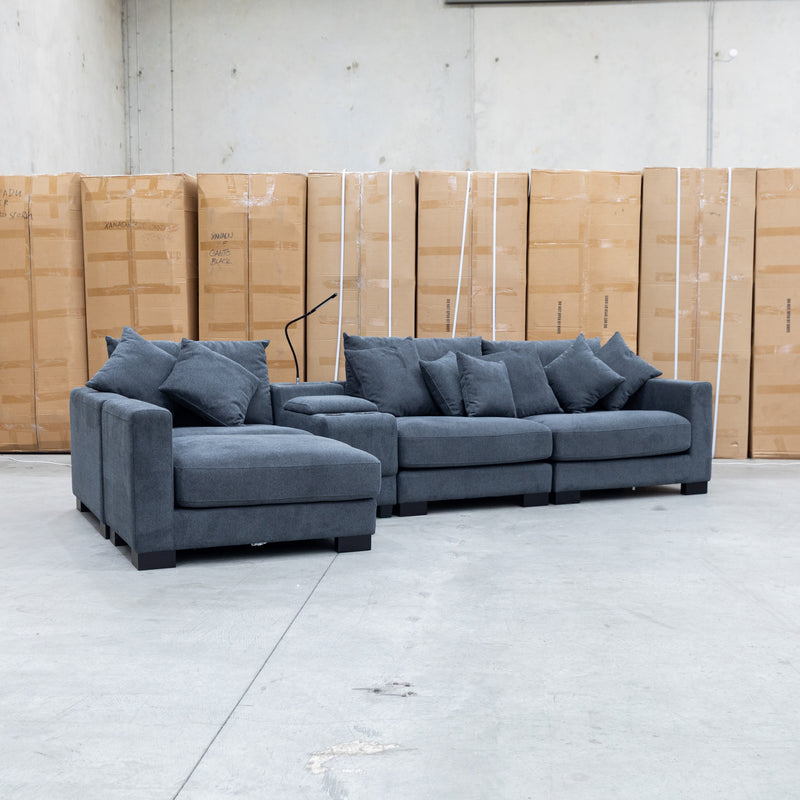 The Paige Reversible Chaise Lounge - Charcoal