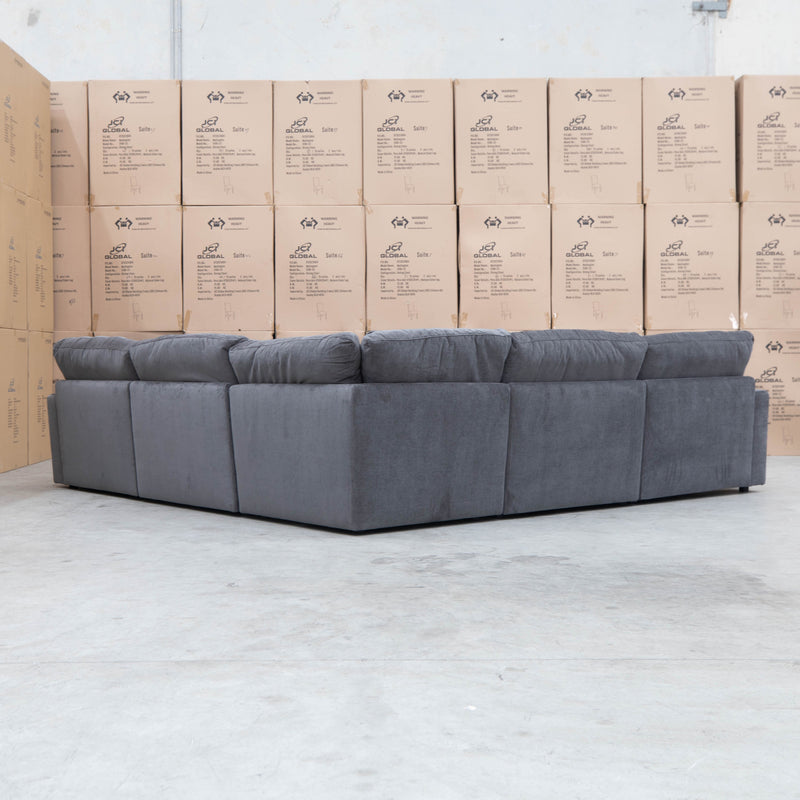 The Marvel 5 Piece Feather & Foam Modular Corner Lounge - Graphite available to purchase from Warehouse Furniture Clearance at our next sale event.