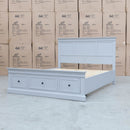 The Bexley Hardwood Queen Storage Bed - Dove Grey available to purchase from Warehouse Furniture Clearance at our next sale event.