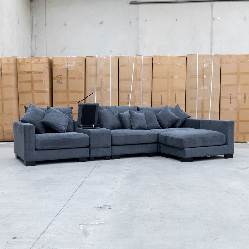 The Paige Reversible Chaise Lounge - Charcoal