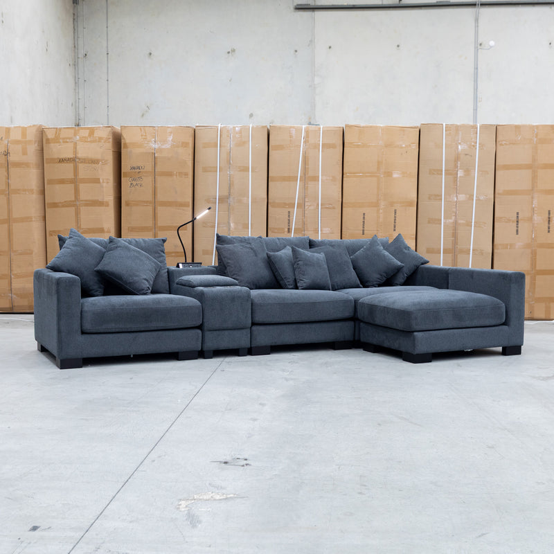 The Paige Reversible Chaise Lounge - Charcoal