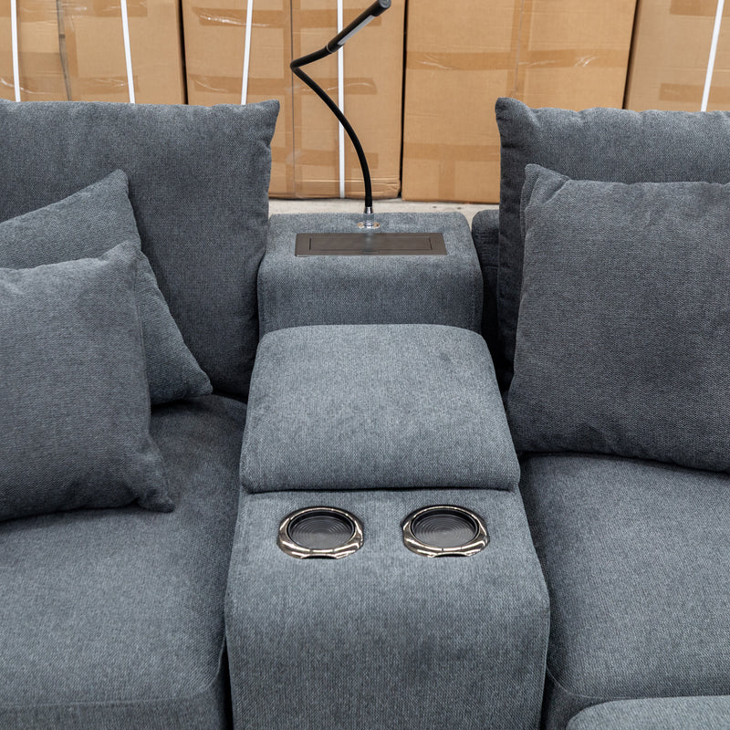 The Paige Reversible Chaise Lounge - Charcoal
