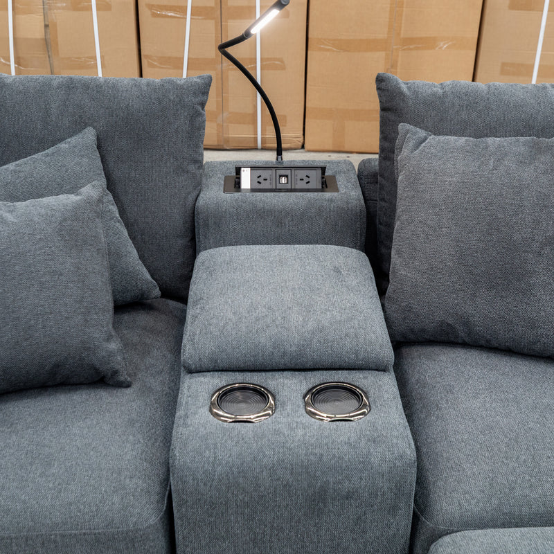 The Paige Reversible Chaise Lounge - Charcoal