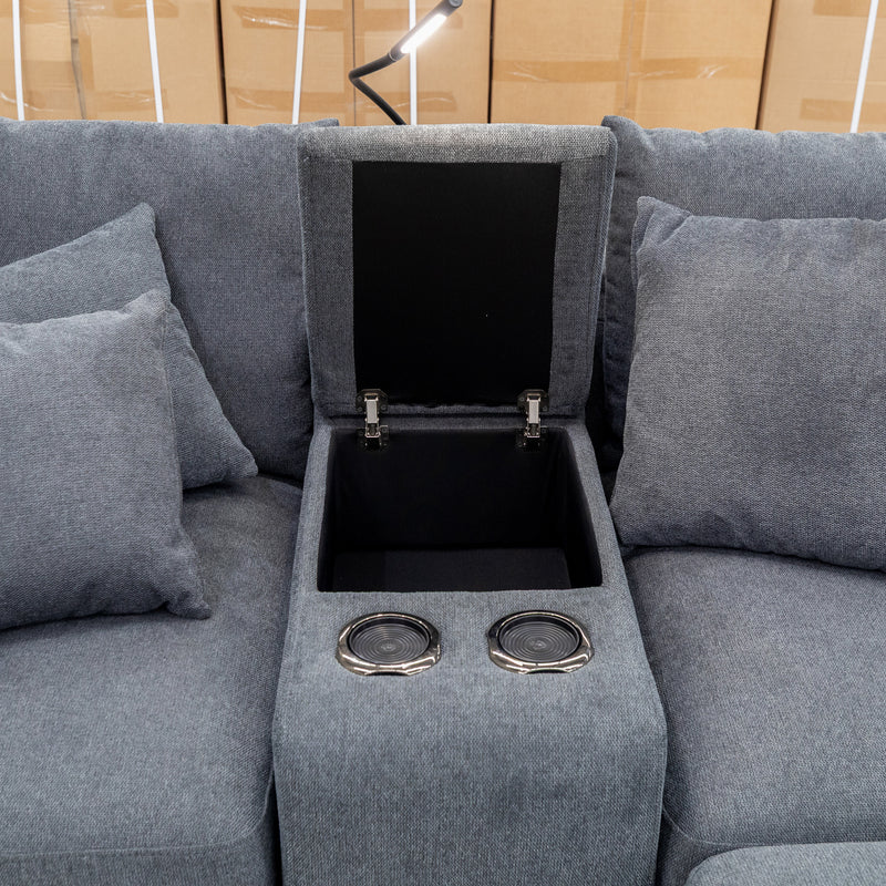 The Paige Reversible Chaise Lounge - Charcoal