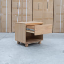 The Mandalay Mountain Ash Timber 1 Drawer Bedside available to purchase from Warehouse Furniture Clearance at our next sale event.