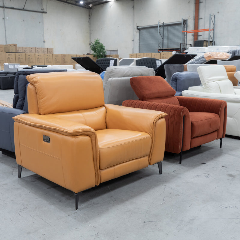 The High End Leather & Fabric Lounge Sample Clearance - In Store Only available to purchase from Warehouse Furniture Clearance at our next sale event.