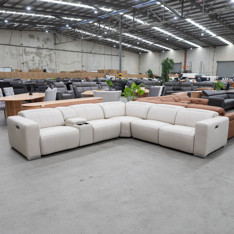 The High End Leather & Fabric Lounge Sample Clearance - In Store Only available to purchase from Warehouse Furniture Clearance at our next sale event.