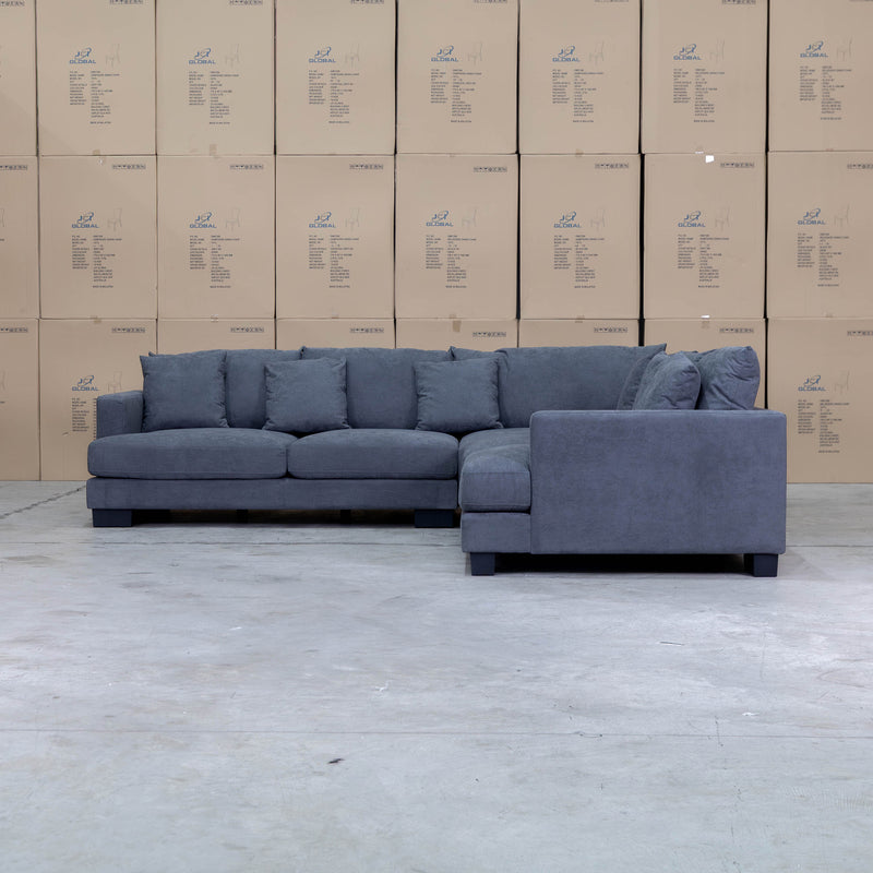 Adelina Deep Seated Corner Lounge - Lux Miss Charocal - Warehouse Furniture Clearance