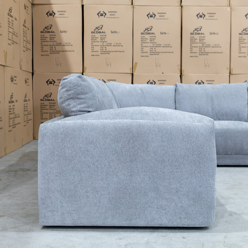 The Newcastle 5 Piece Modular Corner Lounge - Silver available to purchase from Warehouse Furniture Clearance at our next sale event.