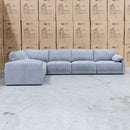 The Newcastle 6 Piece Modular Corner Lounge - Silver available to purchase from Warehouse Furniture Clearance at our next sale event.