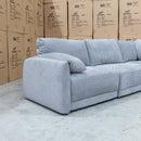 The Newcastle 6 Piece Modular Corner Lounge - Silver available to purchase from Warehouse Furniture Clearance at our next sale event.