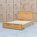 The Newfarm Distressed Oak King Storage Bed - Available After 6th November available to purchase from Warehouse Furniture Clearance at our next sale event.