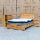 The Newfarm Distressed Oak King Storage Bed - Available After 6th November available to purchase from Warehouse Furniture Clearance at our next sale event.