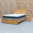 The Newfarm Distressed Oak King Storage Bed - Available After 6th November available to purchase from Warehouse Furniture Clearance at our next sale event.