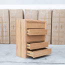 Noah 5 Drawer Hardwood Tallboy - Natural - Warehouse Furniture Clearance