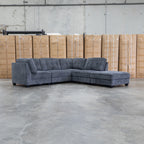 The Nobu Modular Corner Lounge with Ottoman - Carbon - PRE ORDER Available After 5th November available to purchase from Warehouse Furniture Clearance at our next sale event.