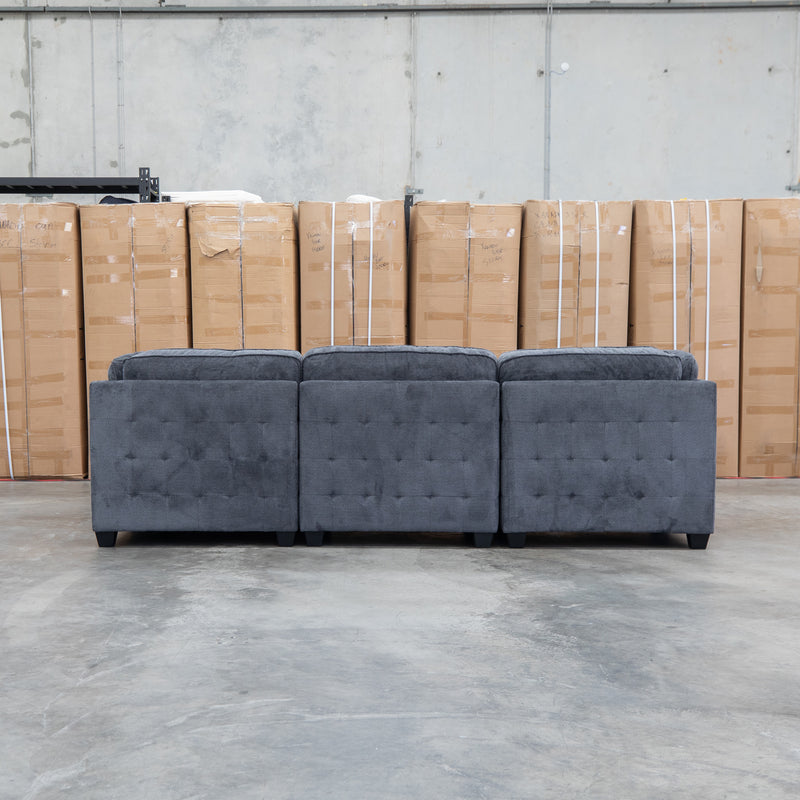 The Nobu Modular Corner Lounge with Ottoman - Carbon
