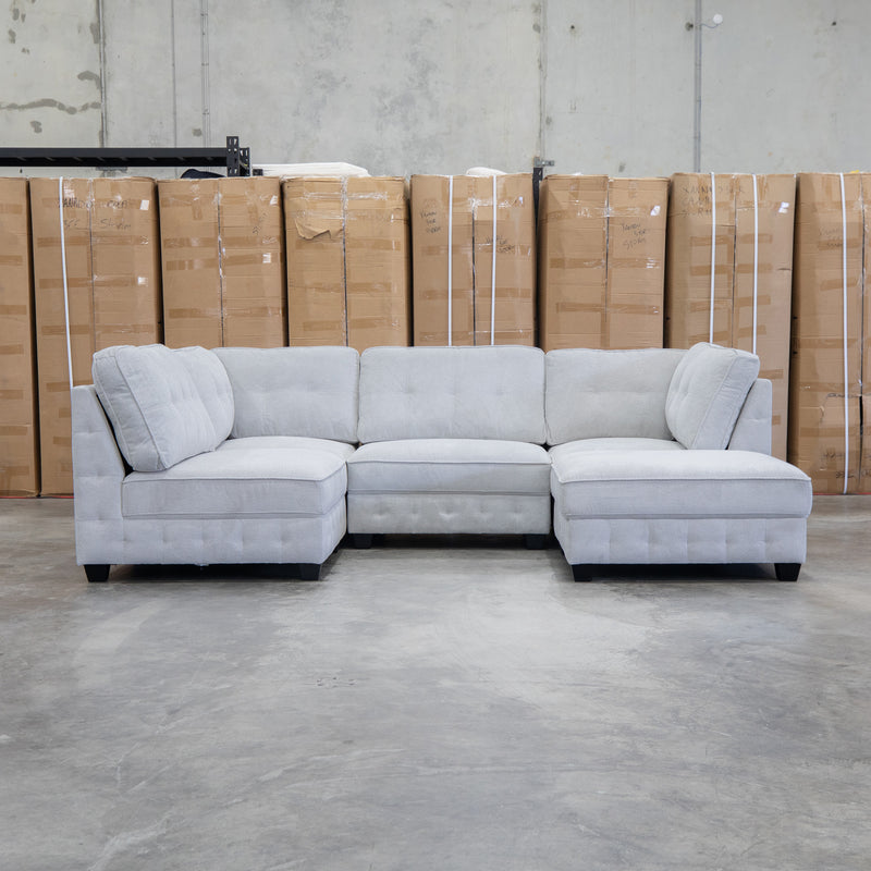 The Nobu Modular Corner Lounge with Ottoman - Oat