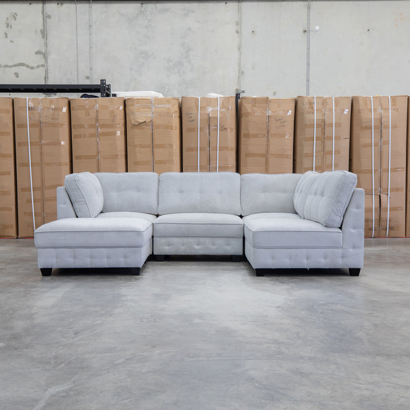 The Nobu Modular Corner Lounge with Ottoman - Oat