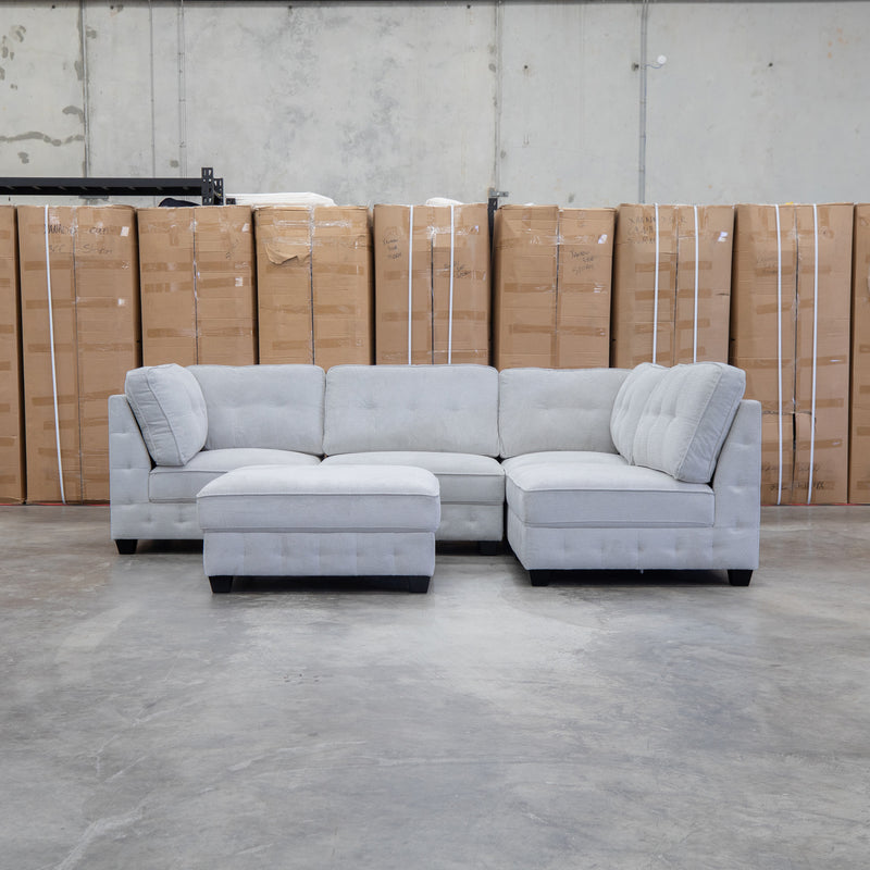 The Nobu Modular Corner Lounge with Ottoman - Oat