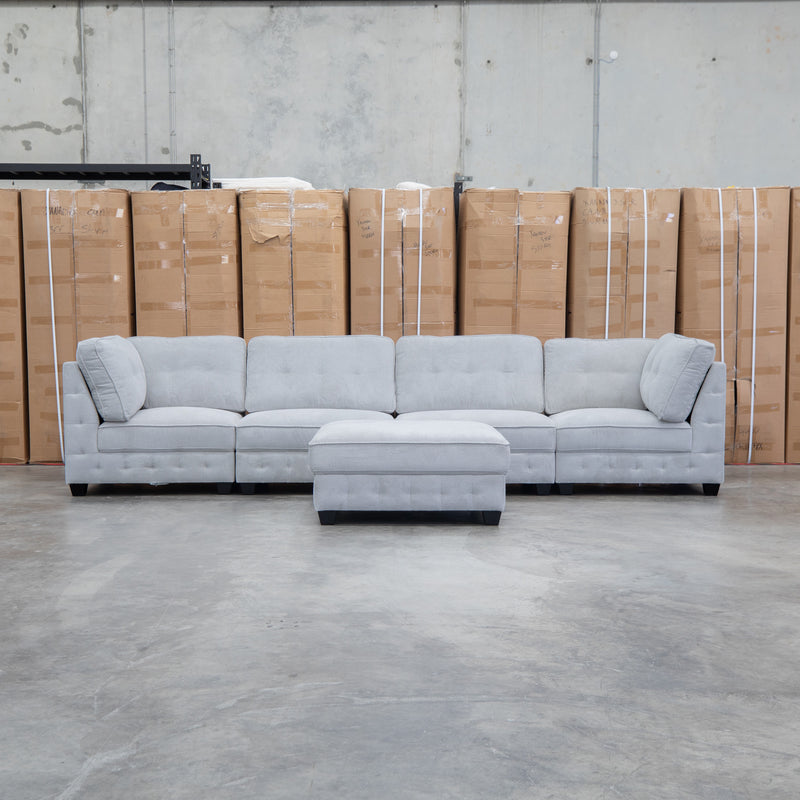The Nobu Modular Corner Lounge with Ottoman - Oat