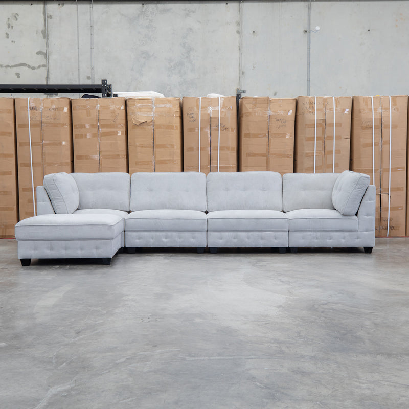 The Nobu Modular Corner Lounge with Ottoman - Oat