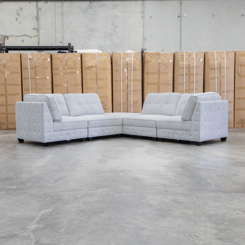The Nobu Modular Corner Lounge with Ottoman - Oat