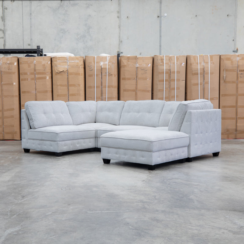 The Nobu Modular Corner Lounge with Ottoman - Oat