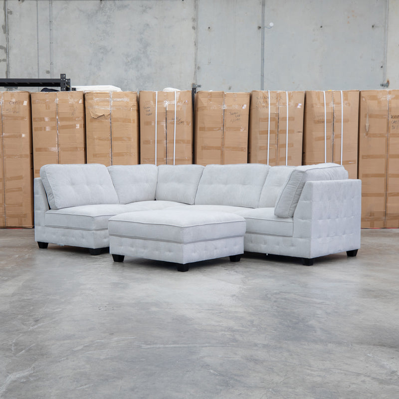 The Nobu Modular Corner Lounge with Ottoman - Oat