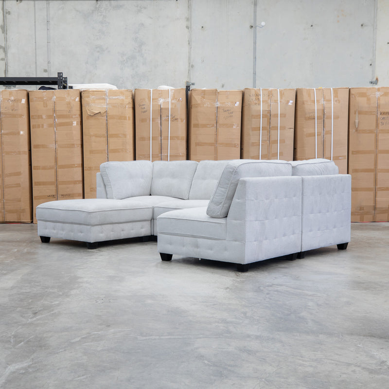 The Nobu Modular Corner Lounge with Ottoman - Oat