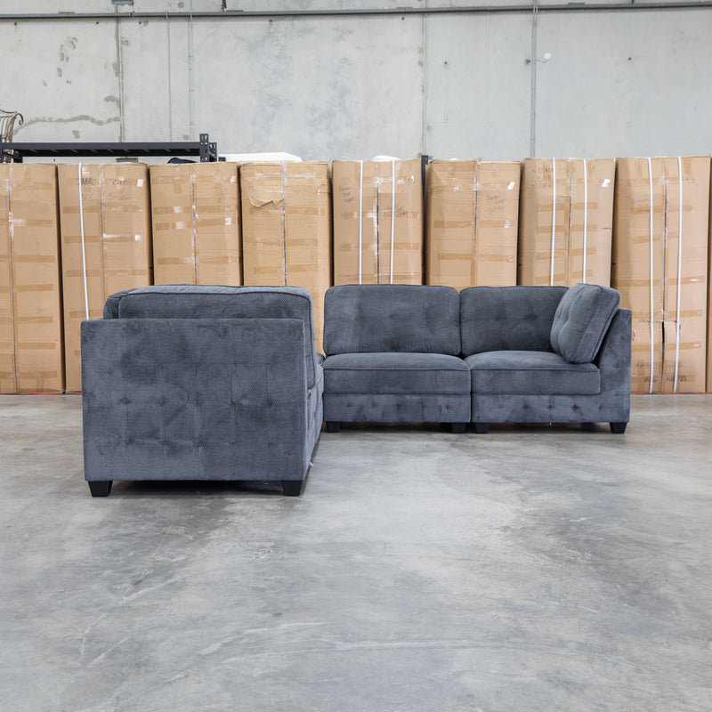 The Nobu Modular Corner Lounge with Ottoman - Carbon